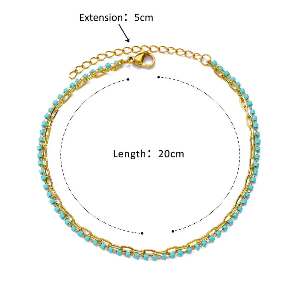 Pearl Gold Stainless Steel Anklet for Women