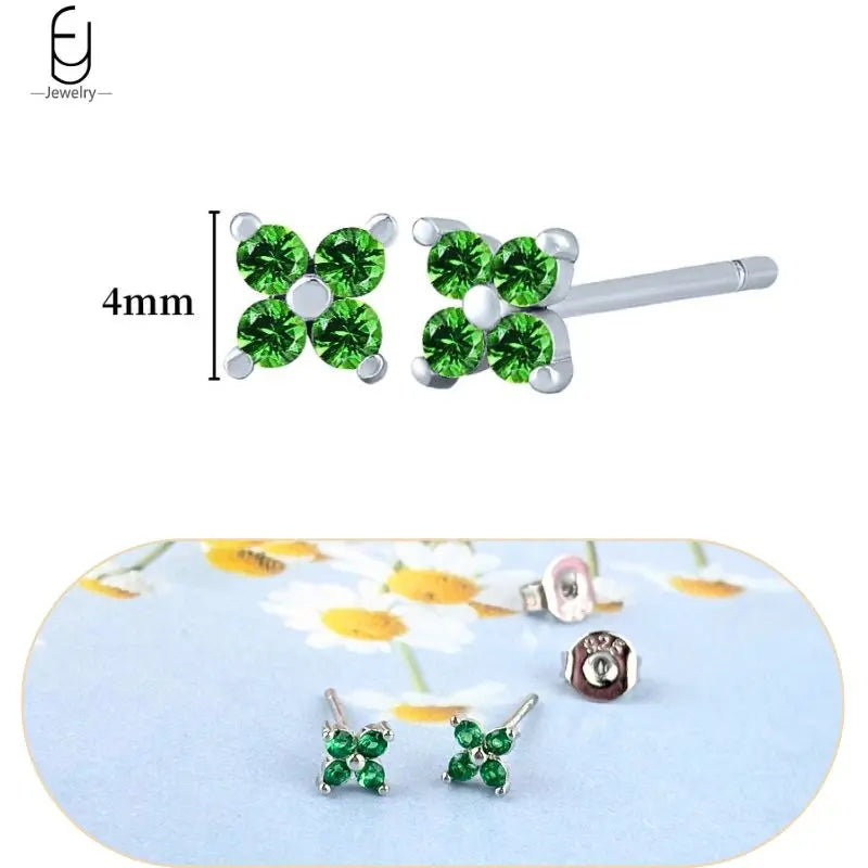 Gold Heart Zircon Earrings