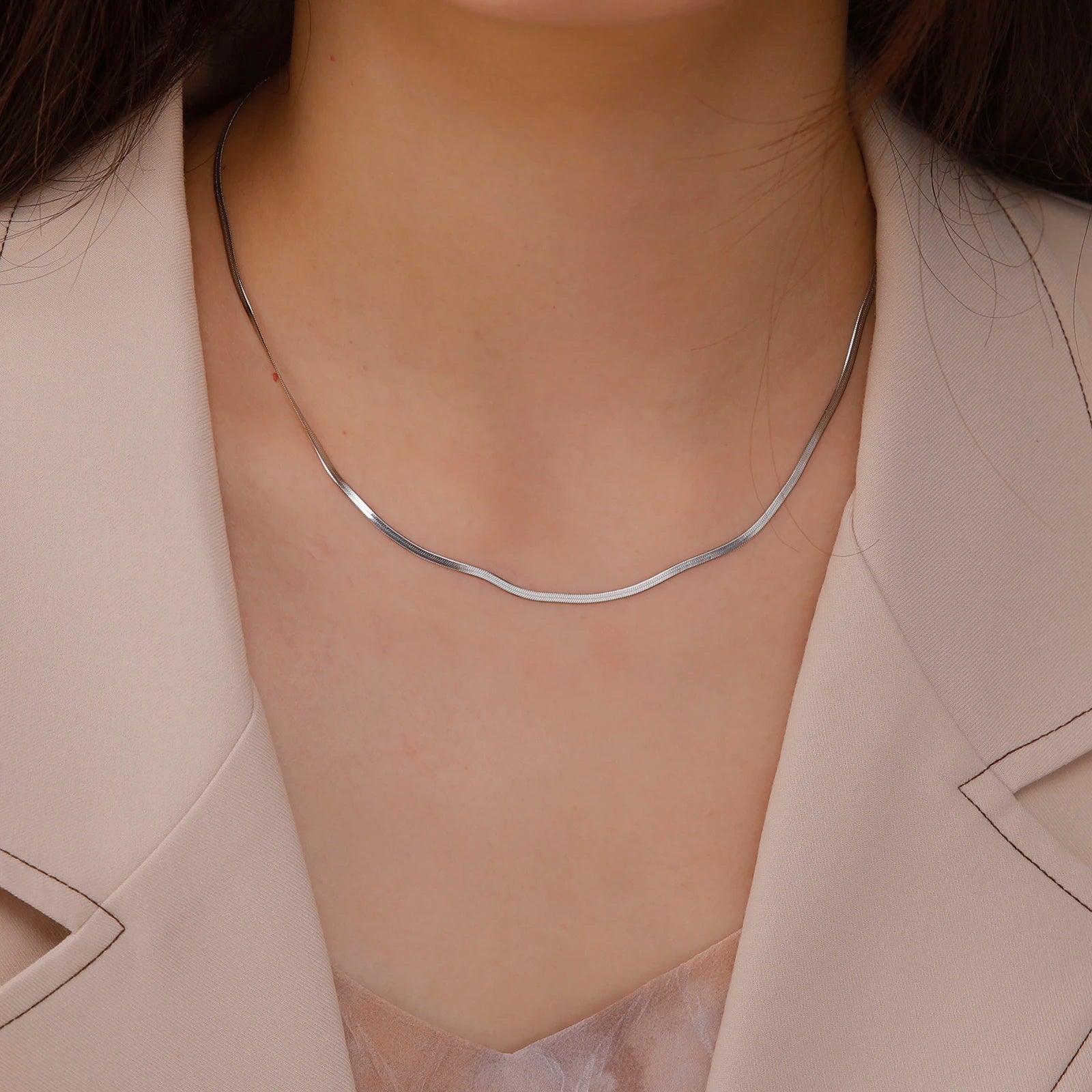 Gold Herringbone Necklace