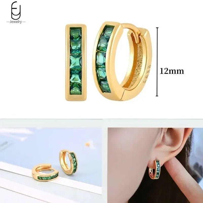 Gold Heart Zircon Earrings