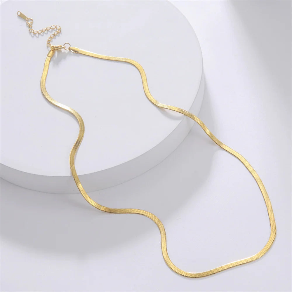 Gold Herringbone Necklace