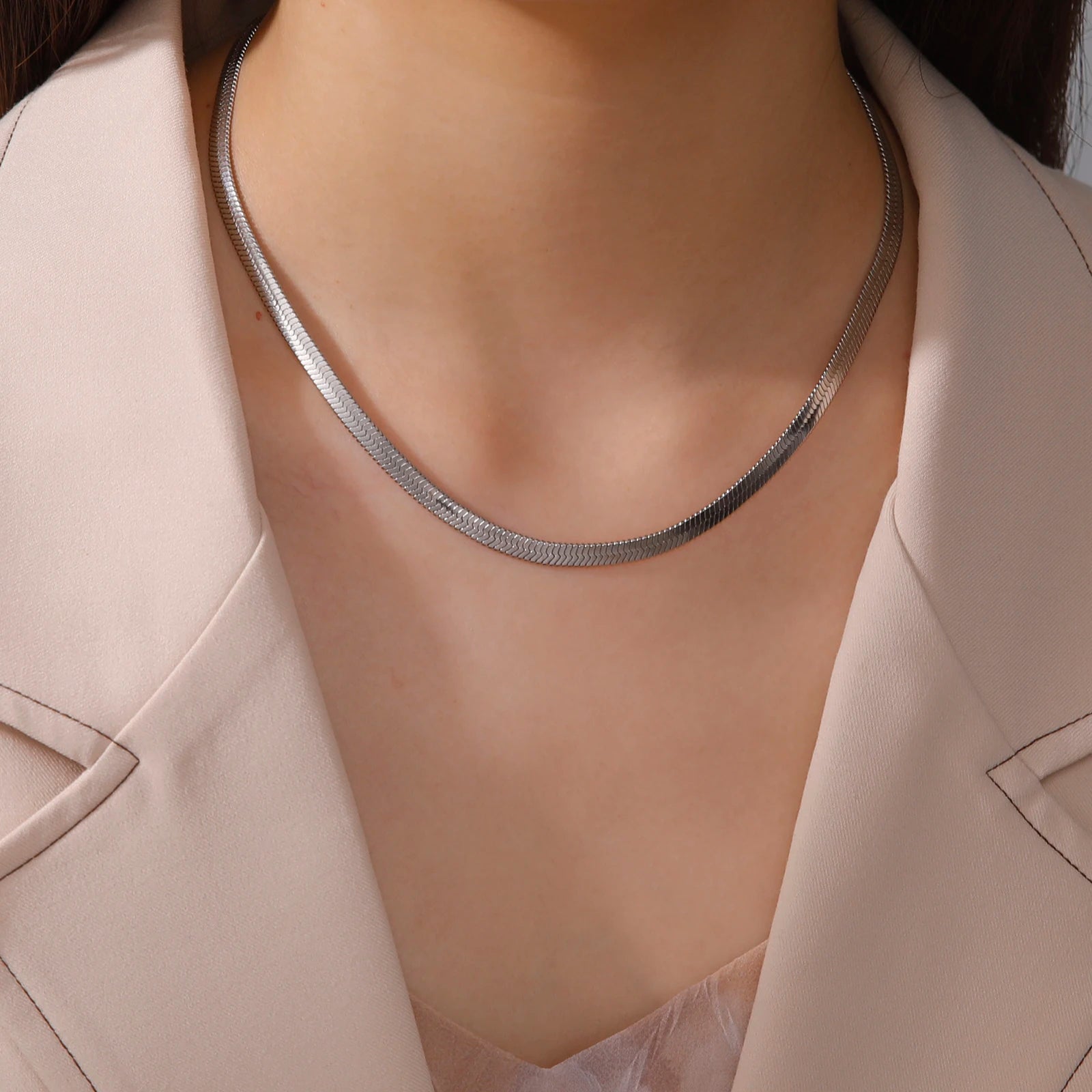 Gold Herringbone Necklace