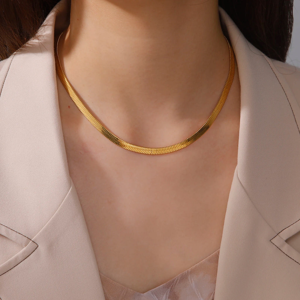 Gold Herringbone Necklace