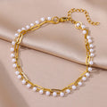 Gold Pearl Chain Anklet