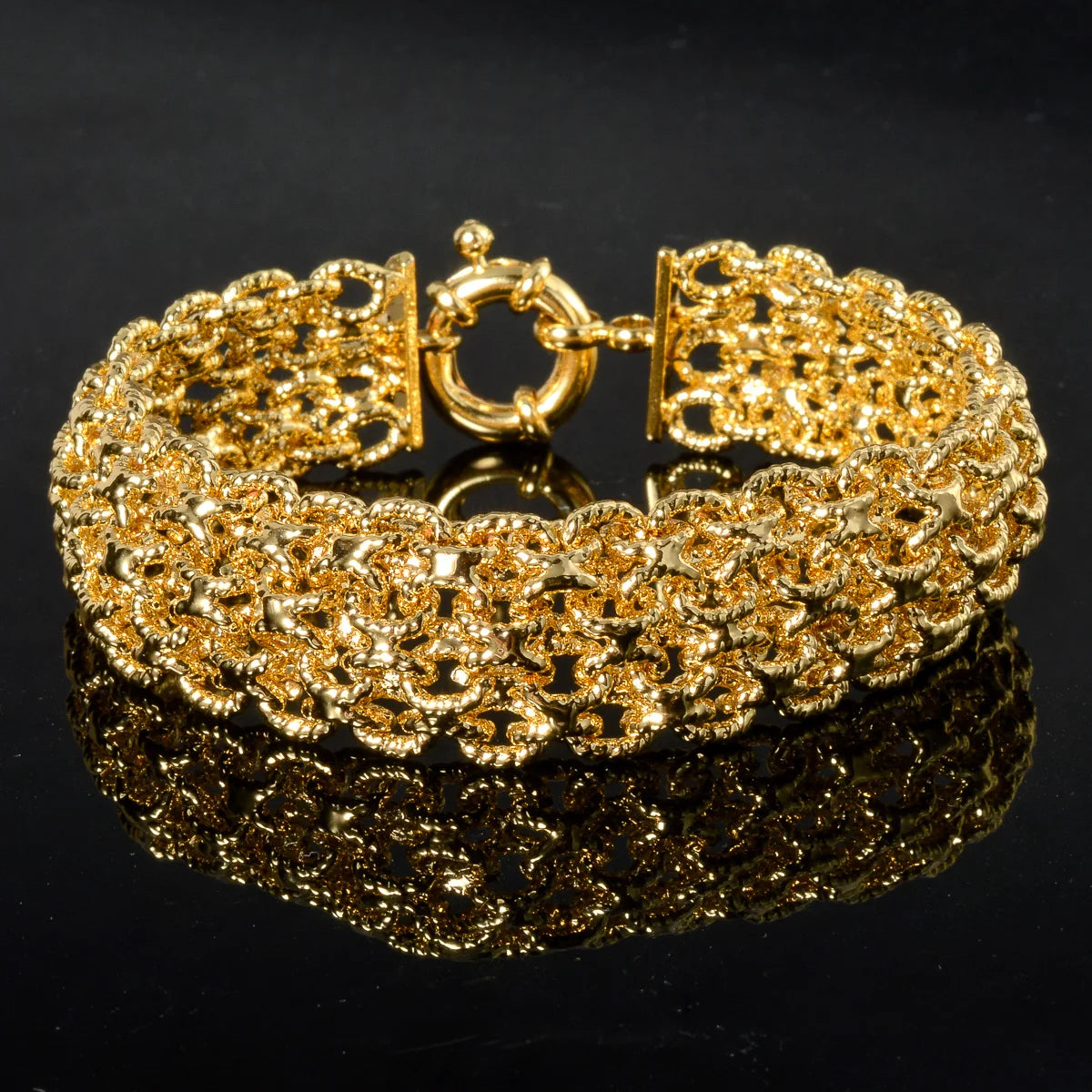 18MM Gold-Plated Copper Chain Bracelet, Unisex Miami Hip Hop Jewelry, Gift