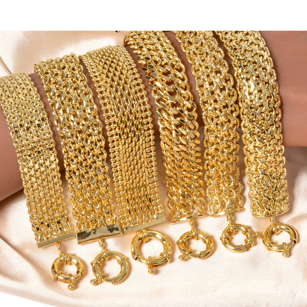 18MM Gold-Plated Copper Chain Bracelet, Unisex Miami Hip Hop Jewelry, Gift